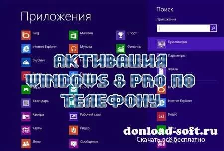 Активация Windows 8 PRO по телефону